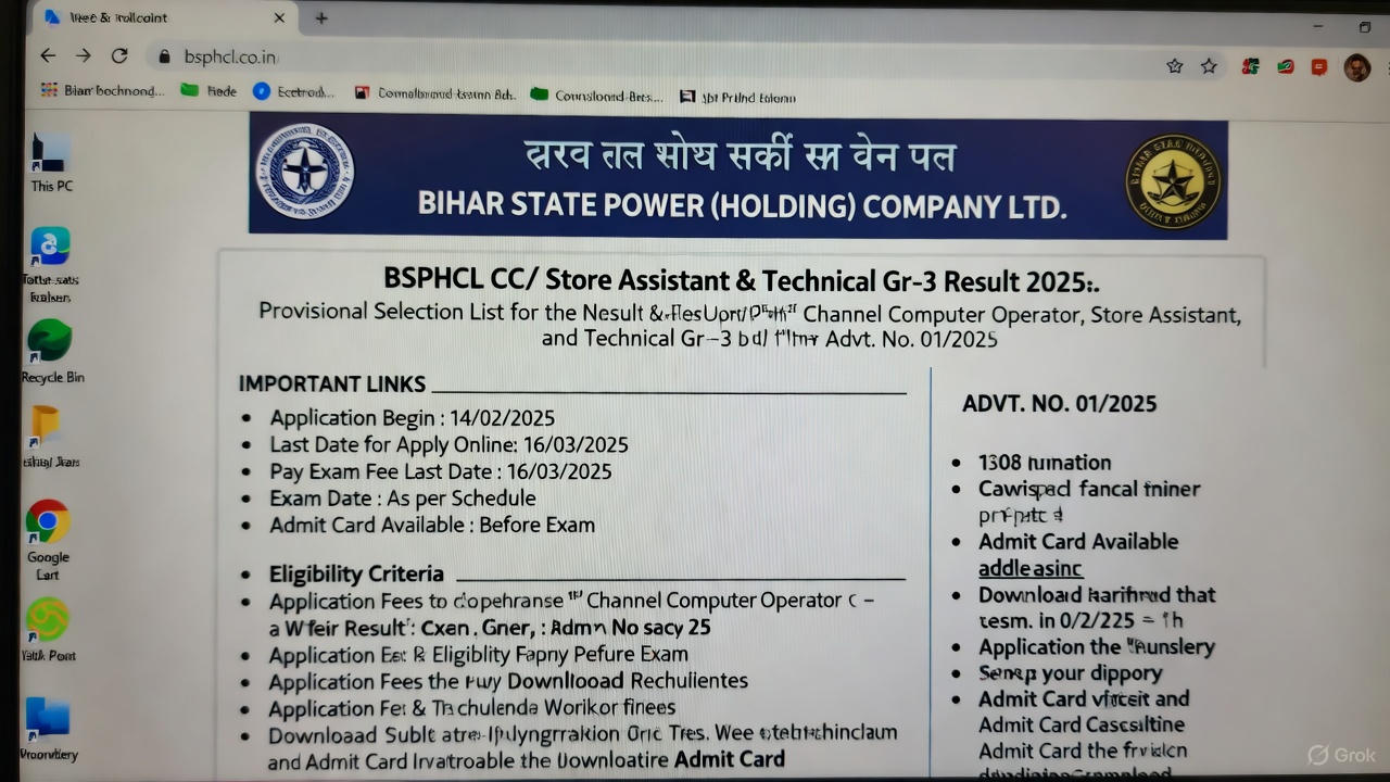 Read more about the article BSPHCL CC/ Store Assistant & Technical Gr-3 Result 2025