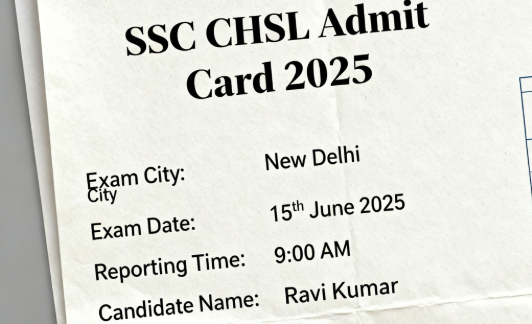 You are currently viewing SSC CHSL City Intimation Slip 2025 at ssc.gov.in, Check Exam City Details and Admit Card PDF Link Here – Soon