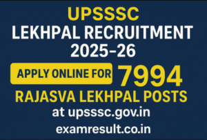 Read more about the article UPSSSC Lekhpal Recruitment 2025-26: Apply Online for 7994 Rajasva Lekhpal Posts at upsssc.gov.in