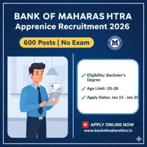 Read more about the article Bank of Maharashtra Apprentice Recruitment 2026: Apply Online for 600 Posts | No Exam