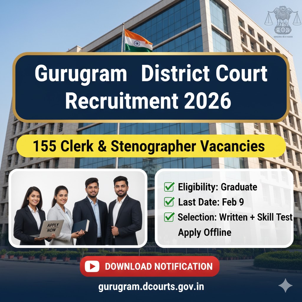 You are currently viewing Gurugram District Court Recruitment 2026: Apply for 155 post