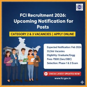 Read more about the article FCI Recruitment 2026: Upcoming Notification for 33,566 posts
