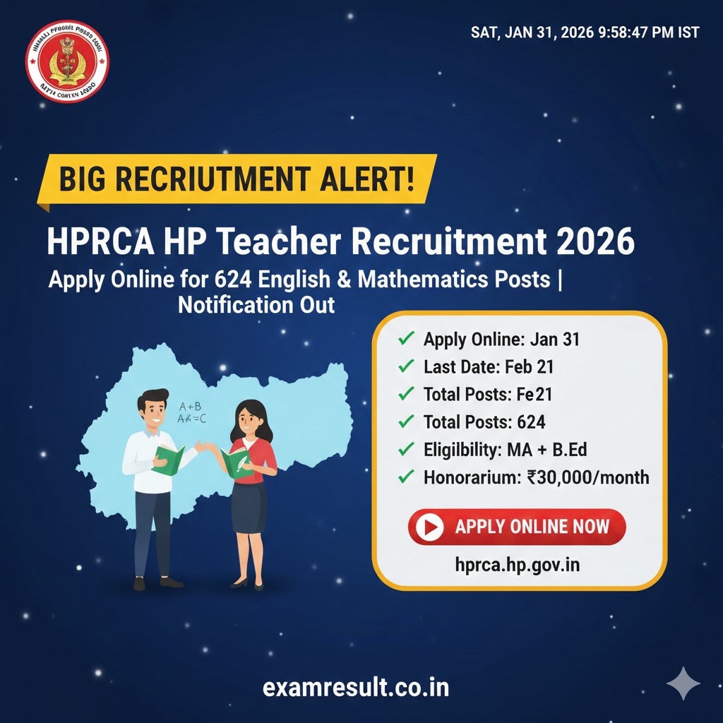You are currently viewing HPRCA HP Teacher Recruitment 2026: Apply Online