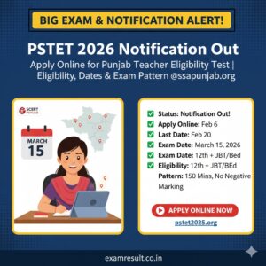 Read more about the article Punjab Teacher Eligibility Test(PSTET) 2026:Notification Out