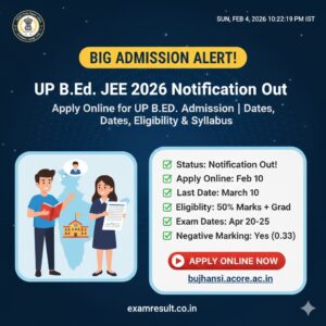 Read more about the article UP B.Ed. JEE 2026 Notification Out