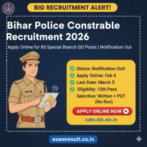 Read more about the article Bihar Police Constable Recruitment 2026:GD Posts