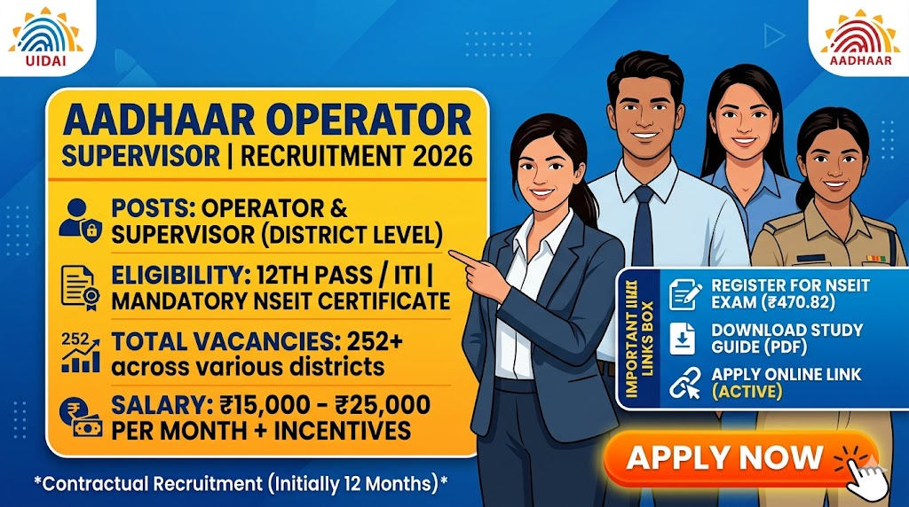 Aadhaar Operator Supervisor Recruitment 2026