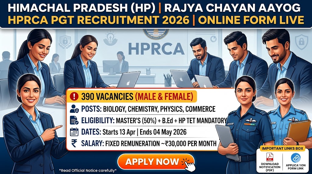 HPRCA PGT Recruitment 2026