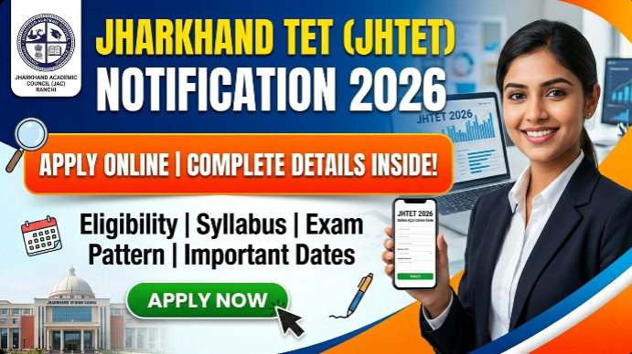 Jharkhand Teacher Eligibility Test JHTET 2026 Notification and Online Application Form Details.