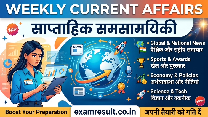 Weekly Current Affairs 13 May to 20 May 2026 Top 16 Questions in Hindi and English - examresult.co.in
