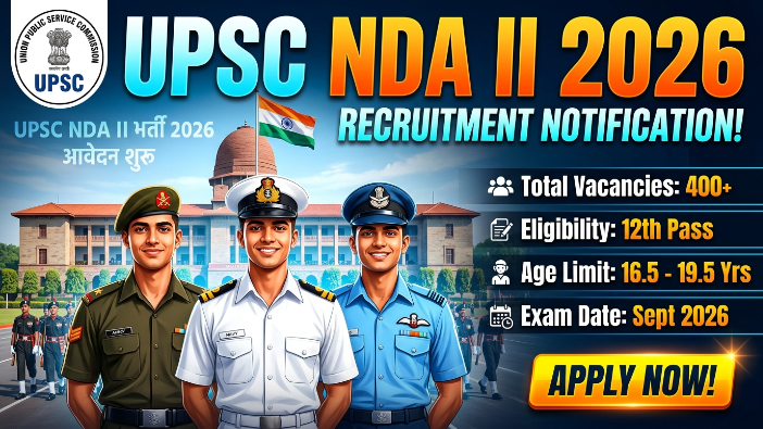 UPSC NDA II Recruitment 2026 Online Form Link, Eligibility Criteria, Age Limit, and Vacancy Details.